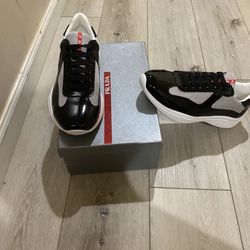 Prada Men's America's Cup Patent Leather Sneakers 