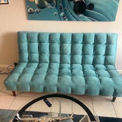 Blue Suede Couch 