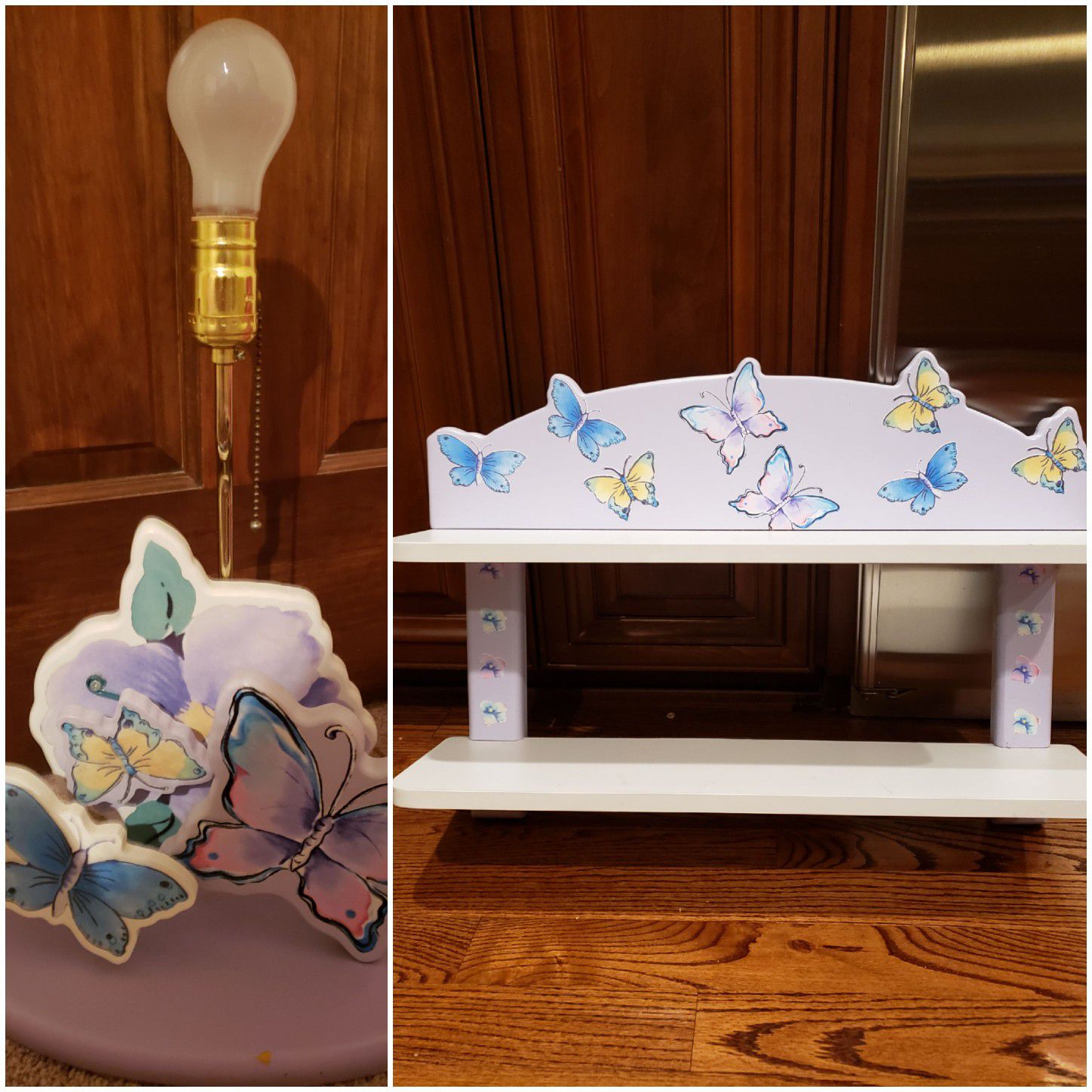 Butterfly shelf and lamp set