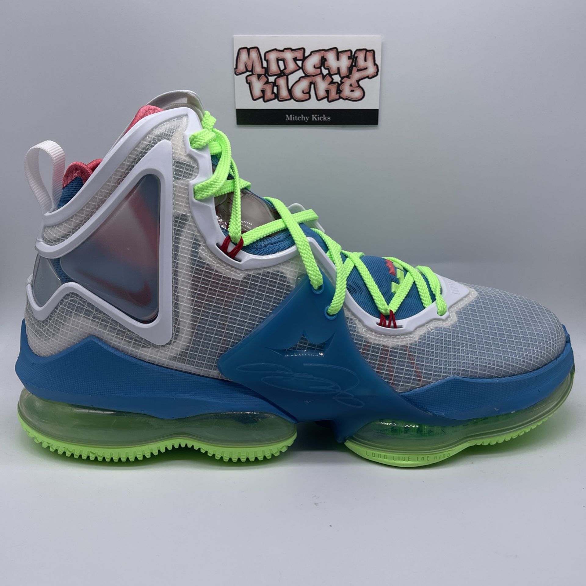 Nike LeBron 19 Dutch Blue Lime Glow Sz. 9.5