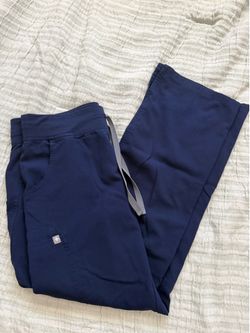 FIGS Womens Navy Straight Leg Scrub Pants S-P Used Medical Nursing