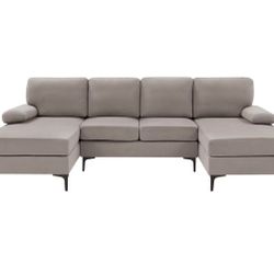 (FREE DELIVERY) BRAND NEW 113” LARGE Sectional Sofa SET with 28” Tall 1stDibs Vase Gold One Pc Bonus 