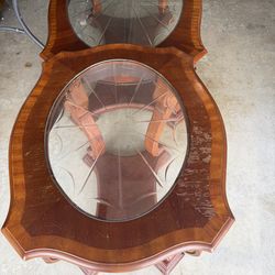 Wood & Glass coffee table & end table