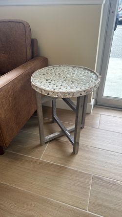 Rustic Boho Round Side Table – $35