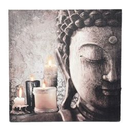 New Zen Buddha and Candles Lighted Canvas Print