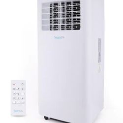 SereneLife SLPAC805W Portable Air Conditioner - Compact Home A/C Cooling Unit with Built-in Dehumidifier & Fan Modes, Includes Window Mount Kit (8,000
