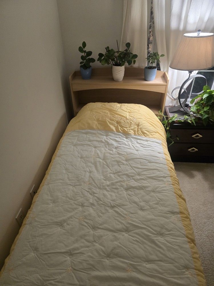 Twin Size Bed Frame With 3 Storage Drawers