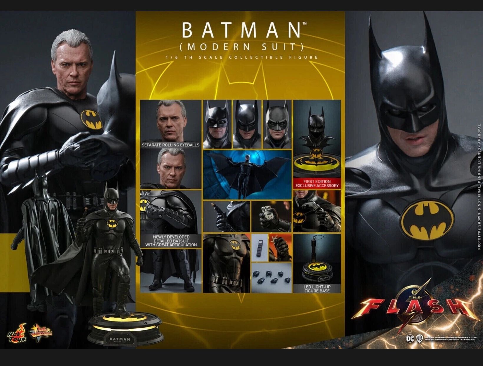 1/6 Hot Toys Batman Modern Suit The Flash (2023) MMS712 Batman (Modern Suit) 1/6th Scale Collectible Figure