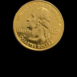 2002 D Gold Plated Louisiana Quarter 