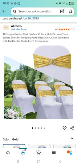 Gold Chair Sashes 200. $1 Each