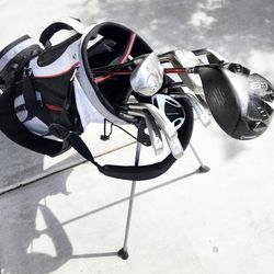 Complete Set of Golf Clubs - Taylormade Driver and Pinemeadow Iron Set & Putter w/ Bag