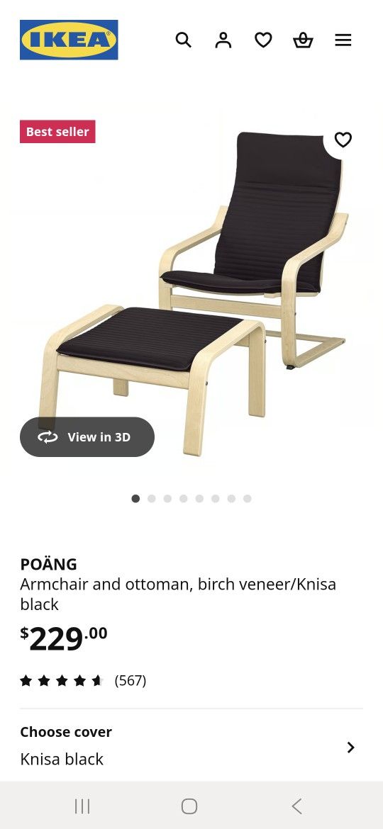 Ikea POANG Armchair and Ottoman