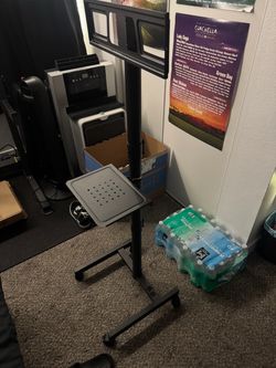 Rolling TV Stand / Mobile TV Cart with Shelf