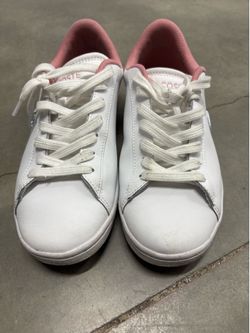 Lacoste White and Pink Low-Top Sneakers