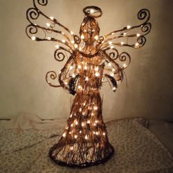 3' Light Up Wooden Angel