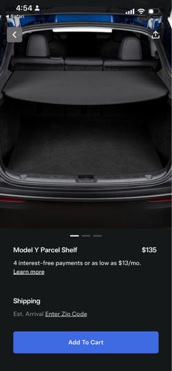 Tesla Model Y Parcel Shelf