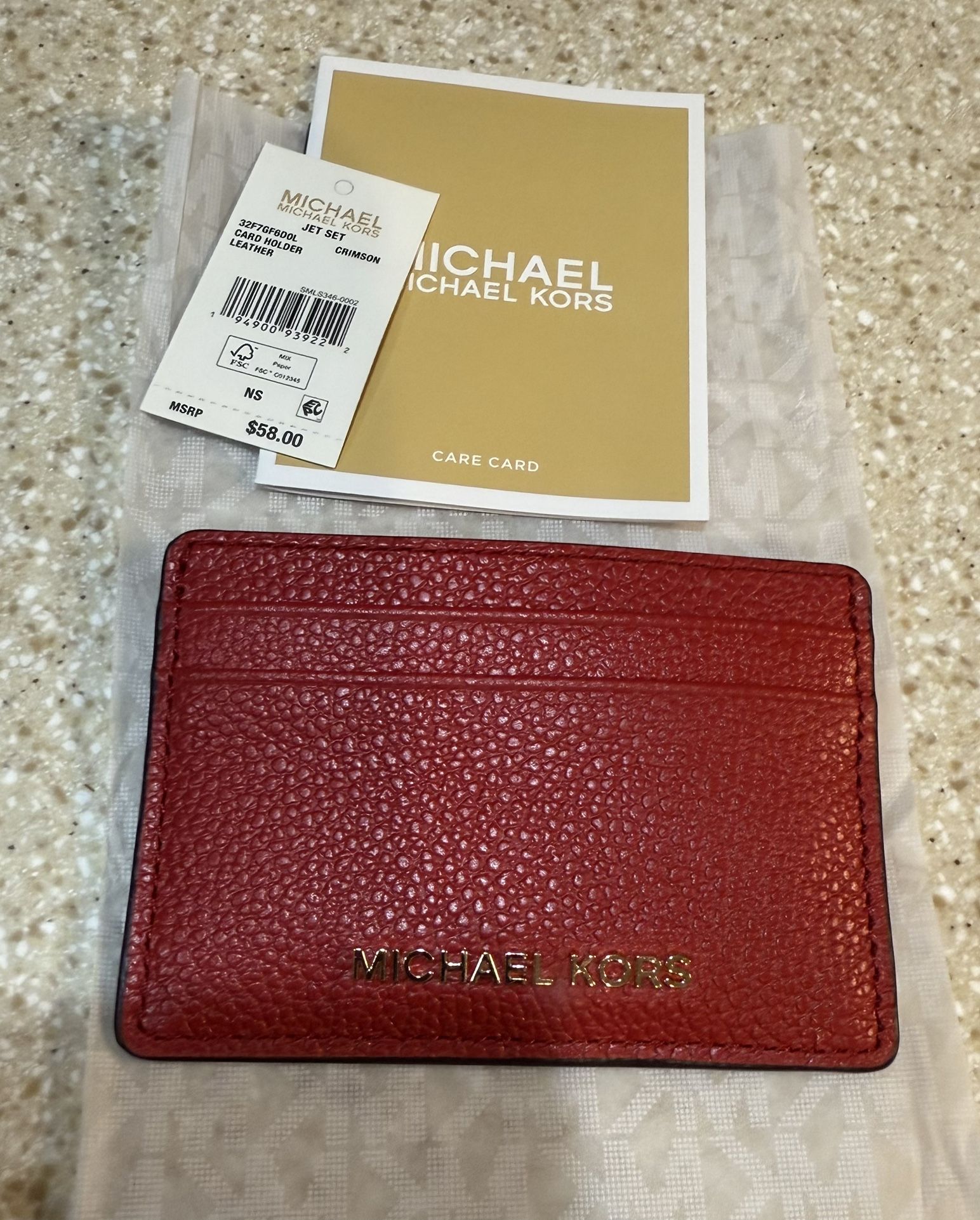 Michael Kors Red Raspberry Tall Card Case