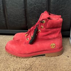 Red Timberlands Size 6.5