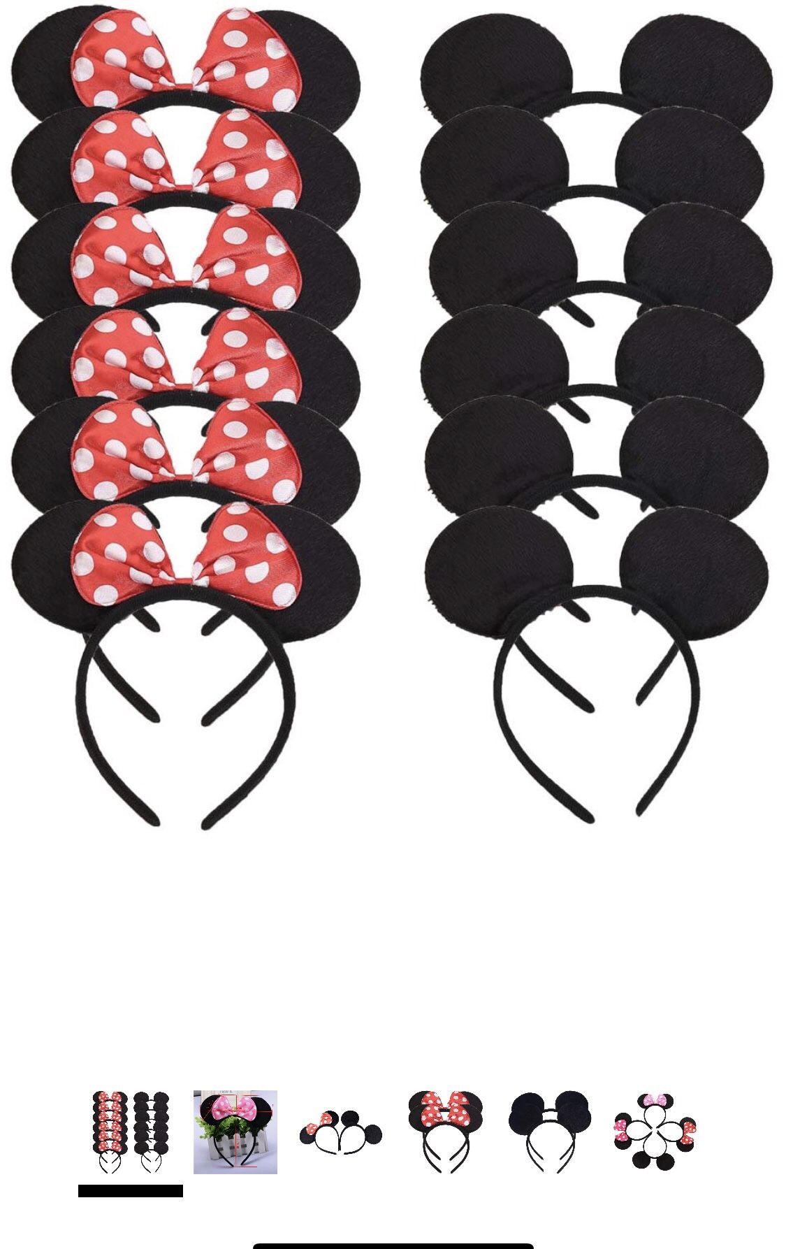 15 Mickey and 6 Minnie Mouse ears