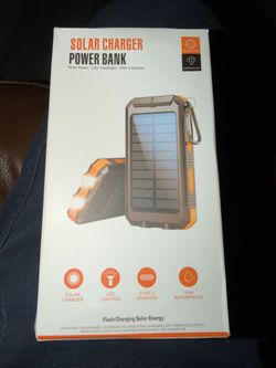 20,000mah Black Solar Charger Power Bank