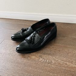Florsheim Men's Black Smooth Leather Wingtip Dress Loafers Shoes 9.5 Size 