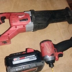 M18 Fuel Impact Driver  Sawzall And Huge 8.0 High Output Battery