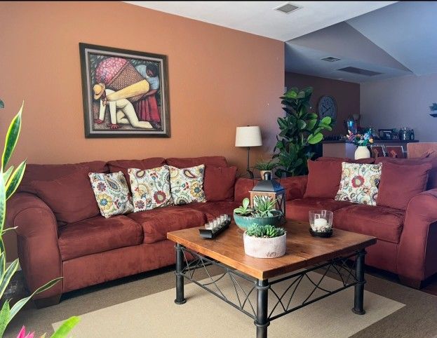 Couch And Love Seat Combo Red Great Condition