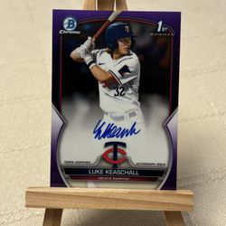 Luke Keaschall /250 Purple 1st Bowman Chrome Auto Refractor 2023 MINNESOTA TWINS