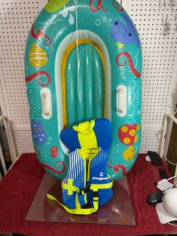 Infant life vest, and raft
