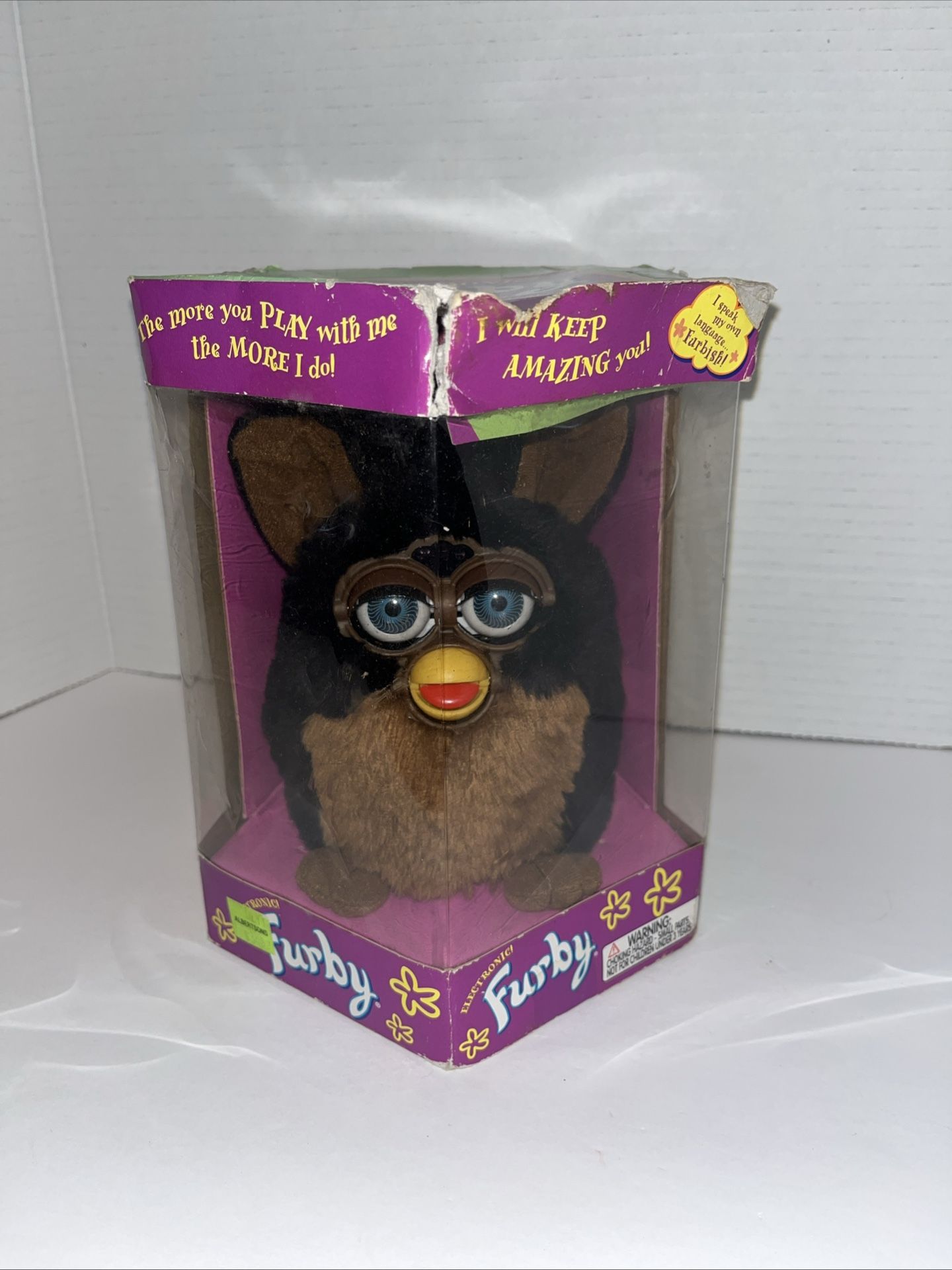 Vintage 1999 Tiger Furby Black And Brown NIB