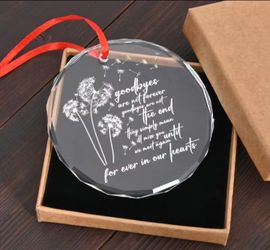 Engraved Crystal Memorial Ornament
