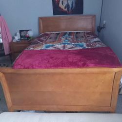 Full Bed Frame And Nightstand 