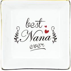 New Ceramic Trinket Dish Ring Holder/Jewelry Tray w Gift Bag, Card, Ribbon/Great For Mother’s Day