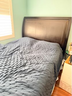 Bed frame headset and footer with dressers. No mattress or box.