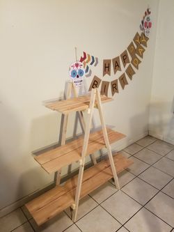Wood Latter Shelve Stand- Party Decorations