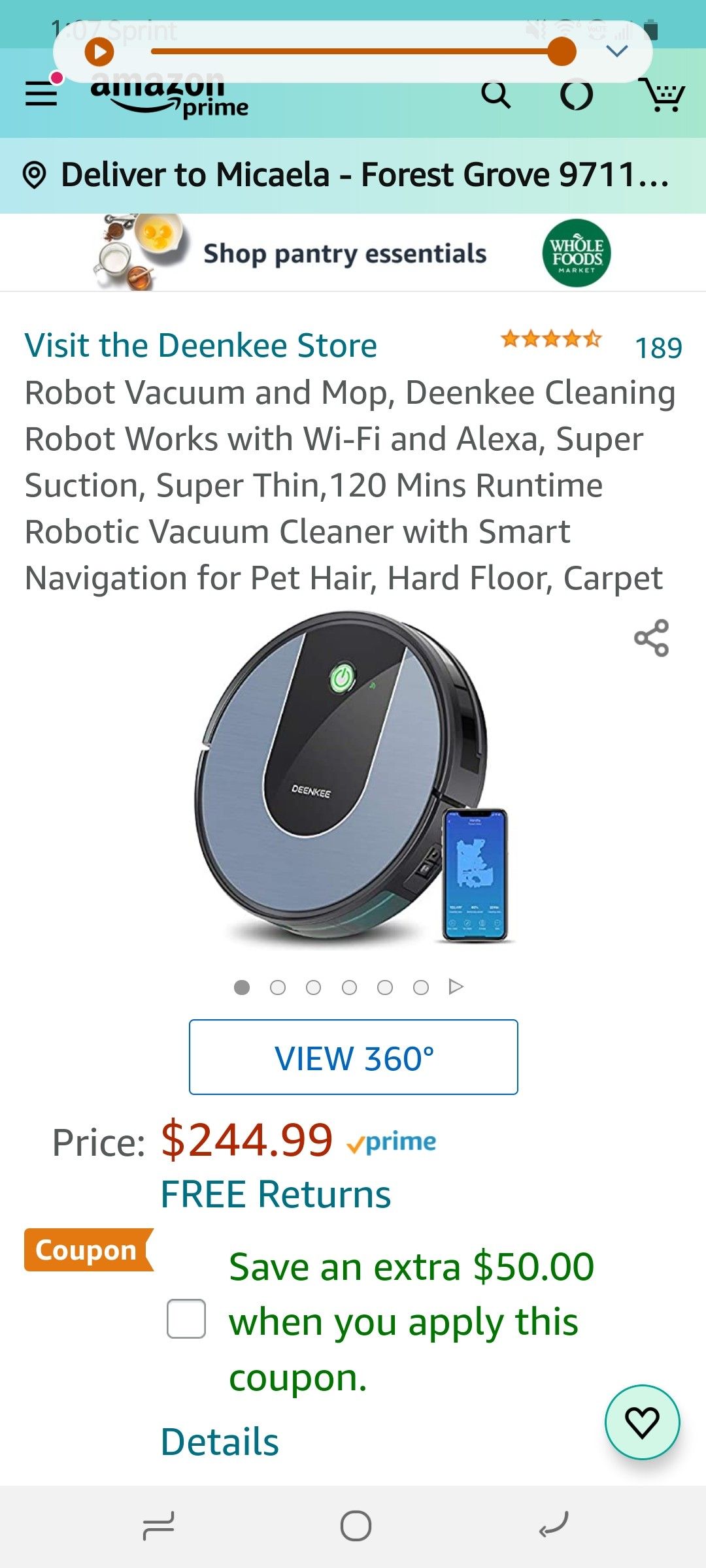 Unopened robotic vacuum