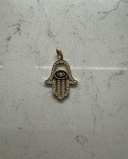Hasma Hand Diamond Charm Real Gold