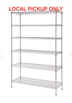 ➿️ HDX 6-Tier Heavy Duty Steel Wire Shelving Unit in Chrome 48 in. W x 72 in. H