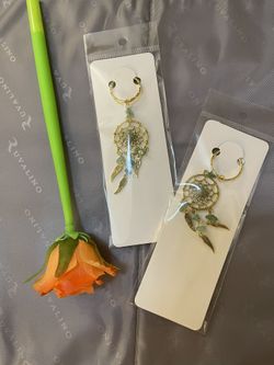 Gold and Green Dreamcatcher keychain