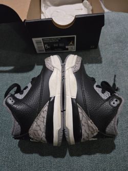 Jordan Toddler's 3 Retro Black/Fire Red-Cement Grey (DM0968 010) - 5