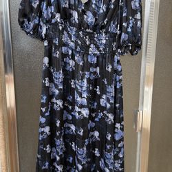 Black & Blue Flower Dress