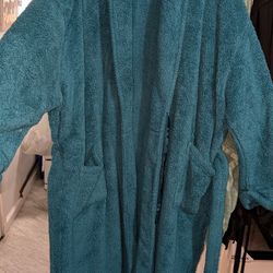 Men's Plush Fleece Robe, Shaggy Feather Bathrobe
