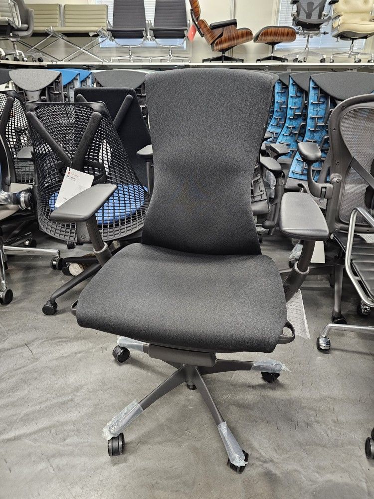 BRAND NEW HERMAN MILLER EMBODY CHAIR BLACK SYNC FABRIC FULLY LOADED