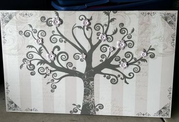 Tree Painting With Pink Flowers