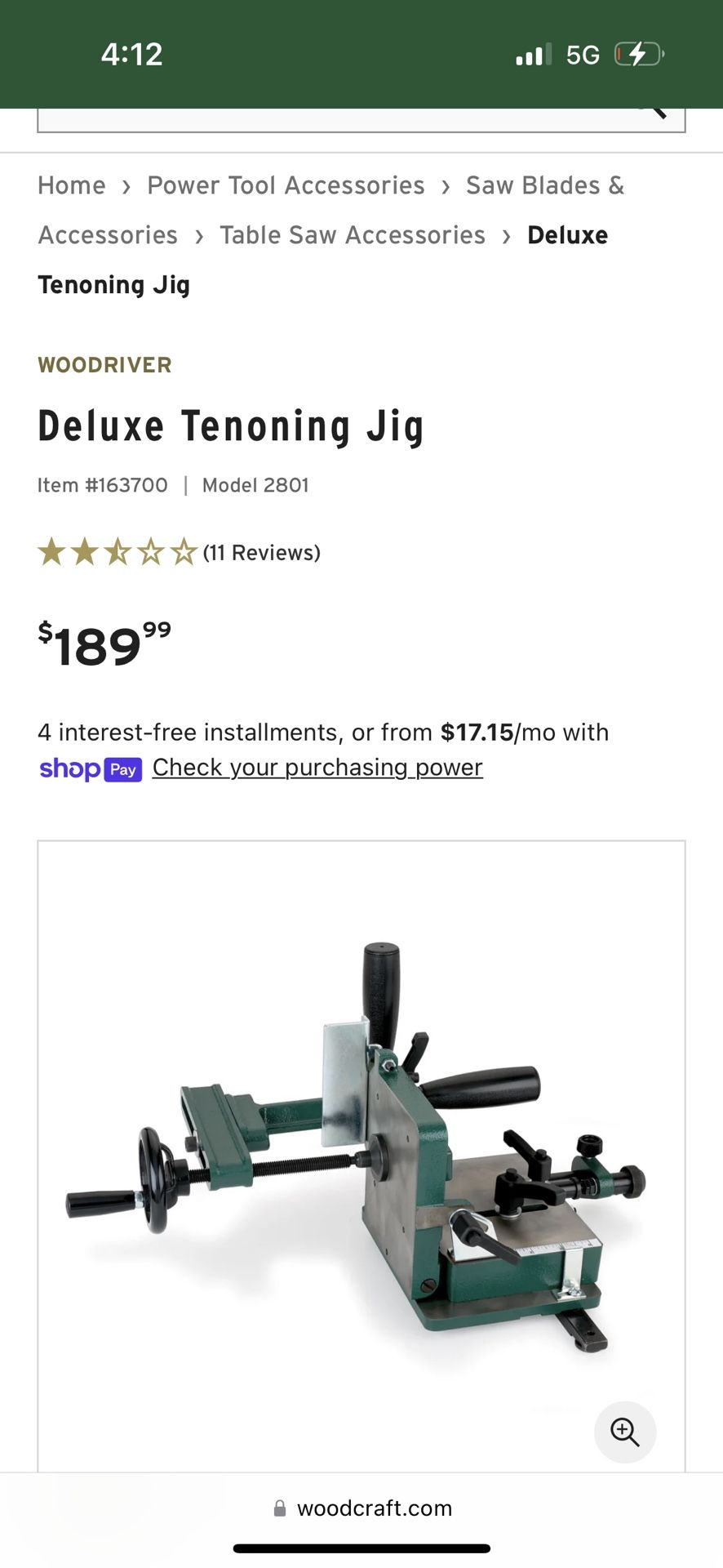 Woodcrafter Tenoning Jig