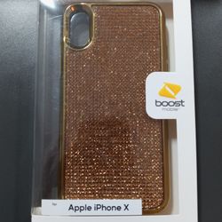 Apple Iphone X Gold RhineStone Case 