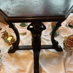 Gorgeous Small Figural Antique Wood Table