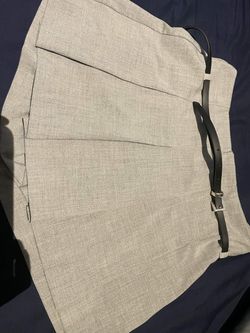 Zara Light Gray Mini Skirt with Belt Detail