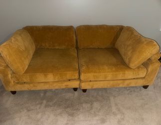 Gold Corduroy Sectional Sofa