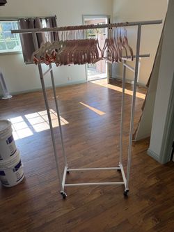 White two tier rolling rack